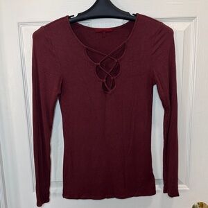Red by BKE Ribbed Long Sleeve Top